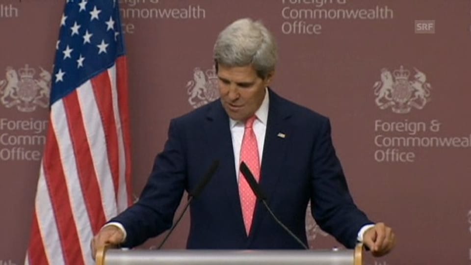 US-Aussenminister Kerry auf die Journalistenfrage (engl.)