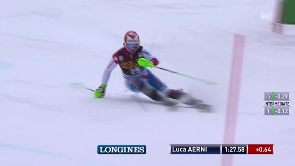 Luca Aerni fällt im 2. Lauf zurück