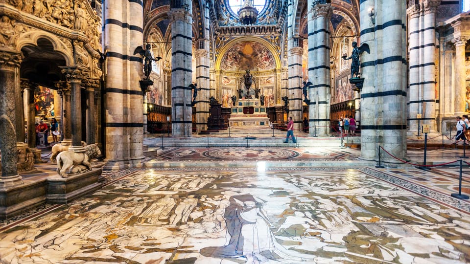 Mosaik-Böden in Italien: Ein Blick auf die Fussboden-Kunstwerke in Siena