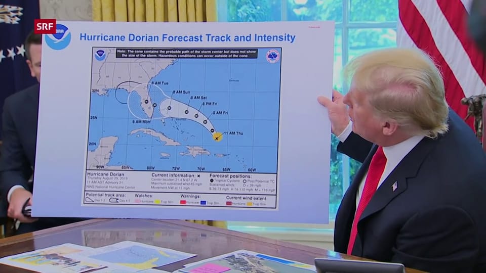 Aus dem Archiv: Die nachgebesserte Hurrikan-Karte 