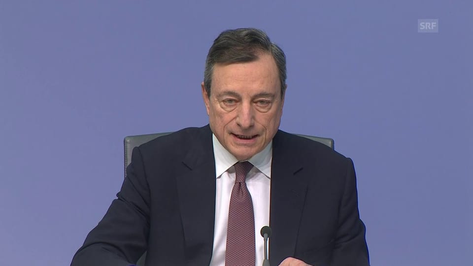 Draghi: «Die EZB lässt die Zinsen bis mindestens Ende 2019 unverändert.» (engl.)