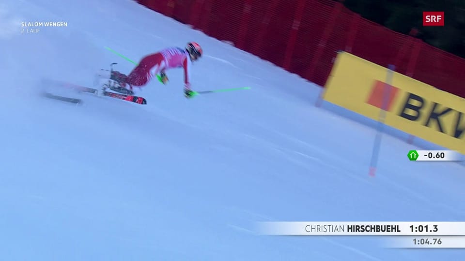 Hirschbühls fataler Sturz im Wengen-Slalom