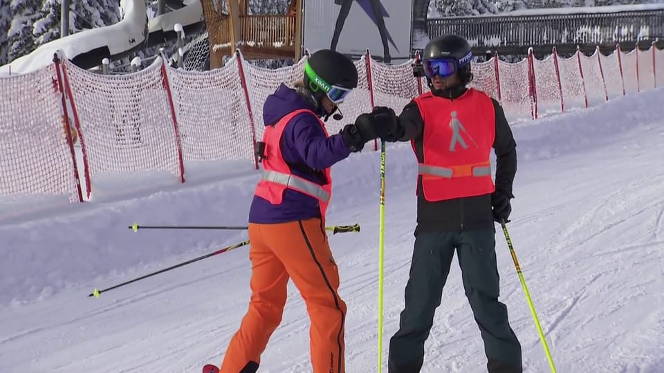Jann Billeter beim Skifahren mit eingeschränkter Sicht