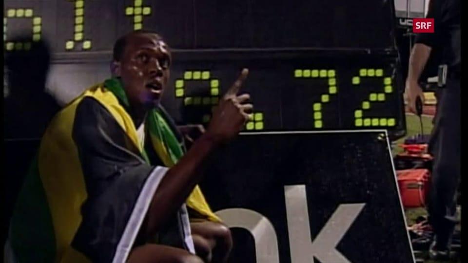Der erste 100-m-Weltrekord von Usain Bolt