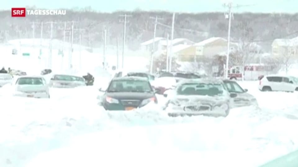 Schneesturm «Nemo» hinterlässt riesige Schneemassen