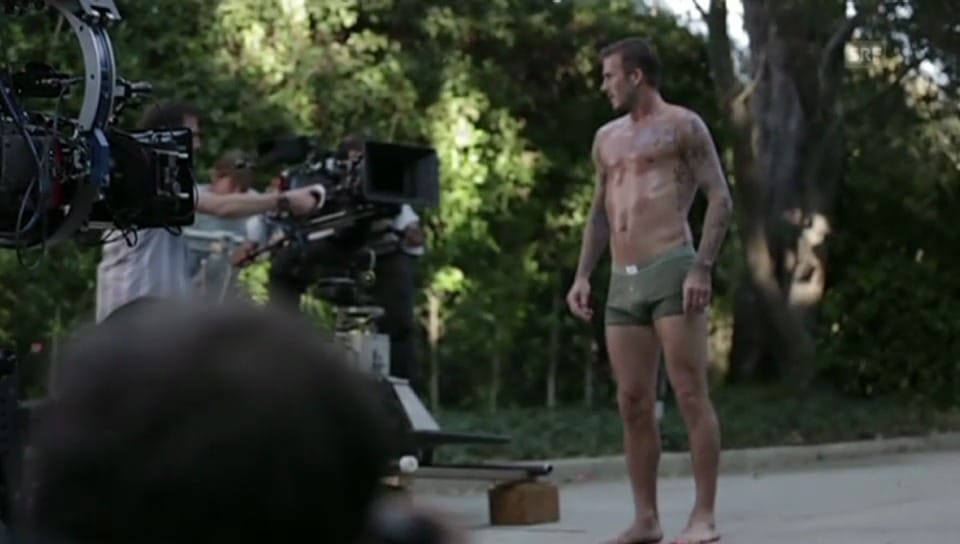 David Beckham beim Werbevideo-Dreh für eine schwedische Kleidermarke