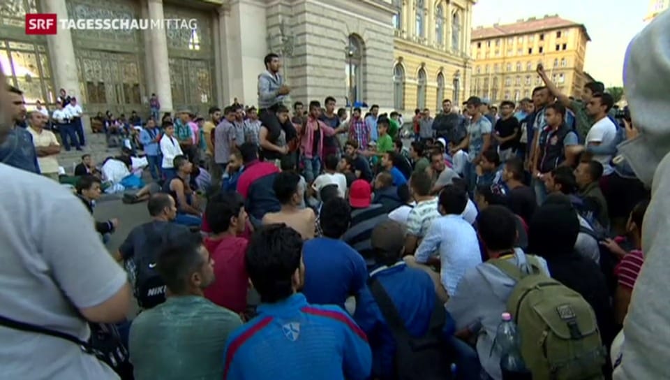 Flüchtlingsprotest in Budapest