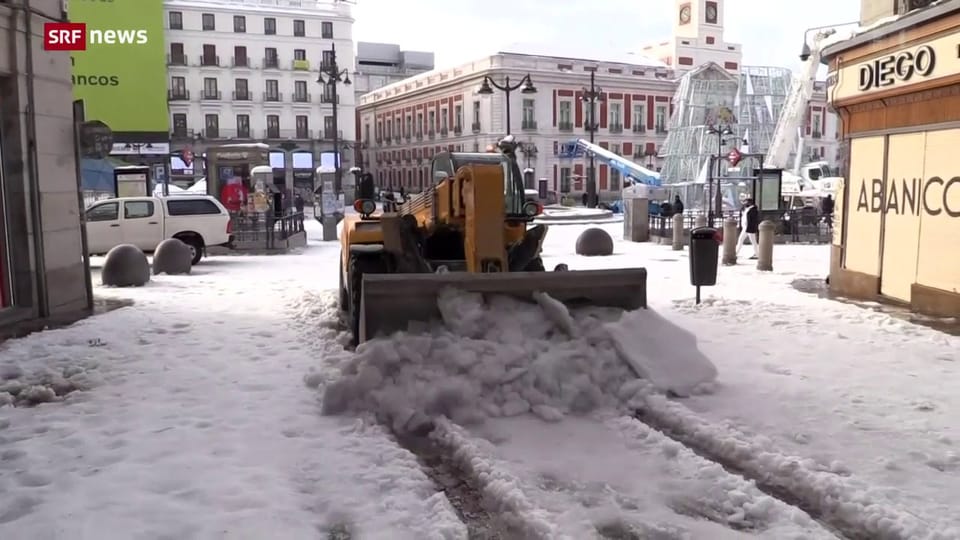 In Madrid folgt nach dem Schneesturm eine Kältewelle
