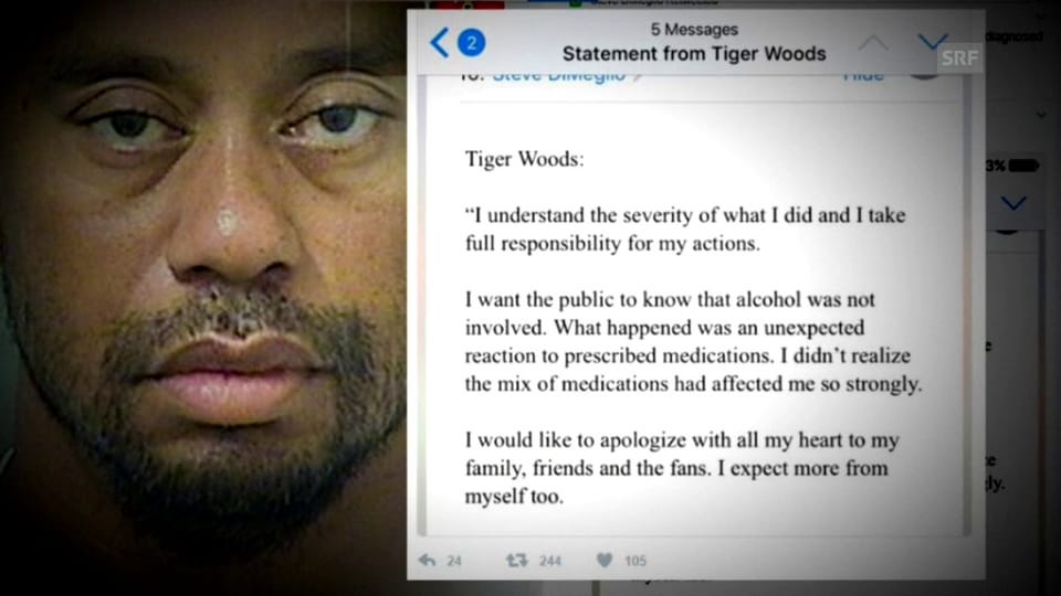 Das Statement von Tiger Woods nach der Verhaftung