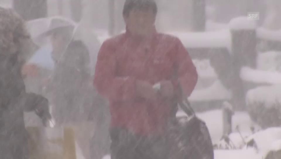 Heftige Schneefälle im Westen Japans (unkomm.)