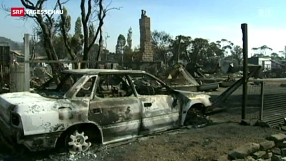 Waldbrände in Australien (Tagesschau Spätausgabe, 05.91.2013)
