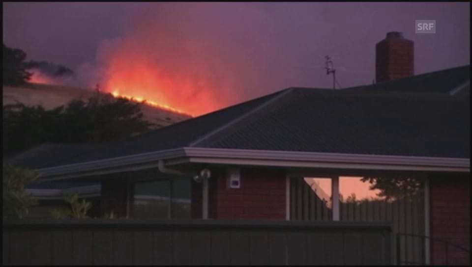 Buschbrände bedrohen Stadt Christchurch