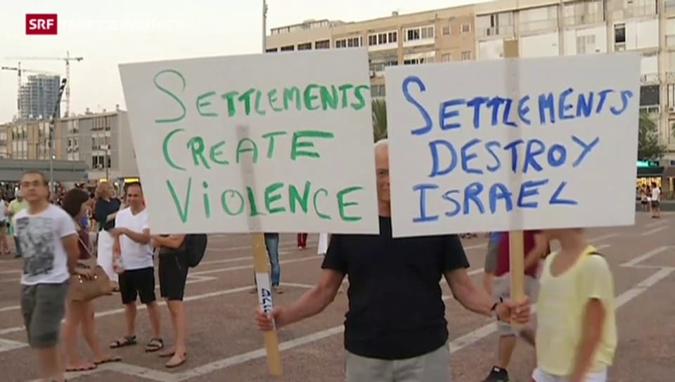 Demonstration gegen die Siedlungspolitik