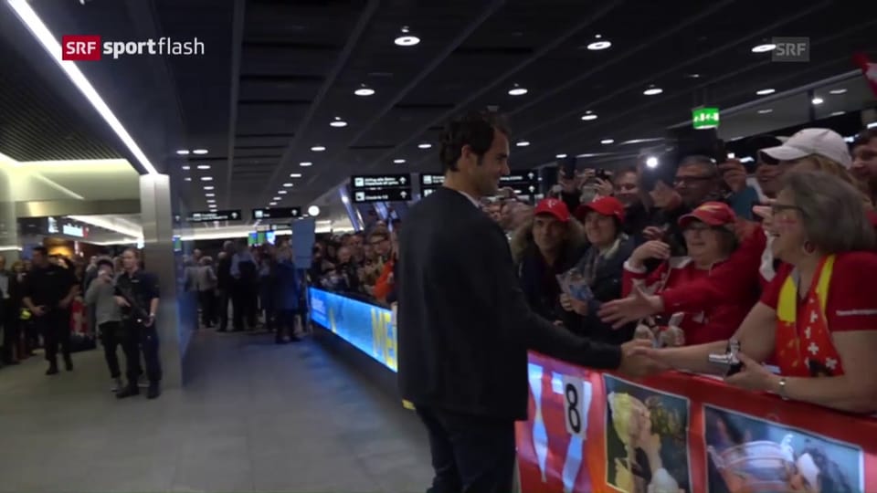 Die Schweizer Fans feiern Federer frenetisch