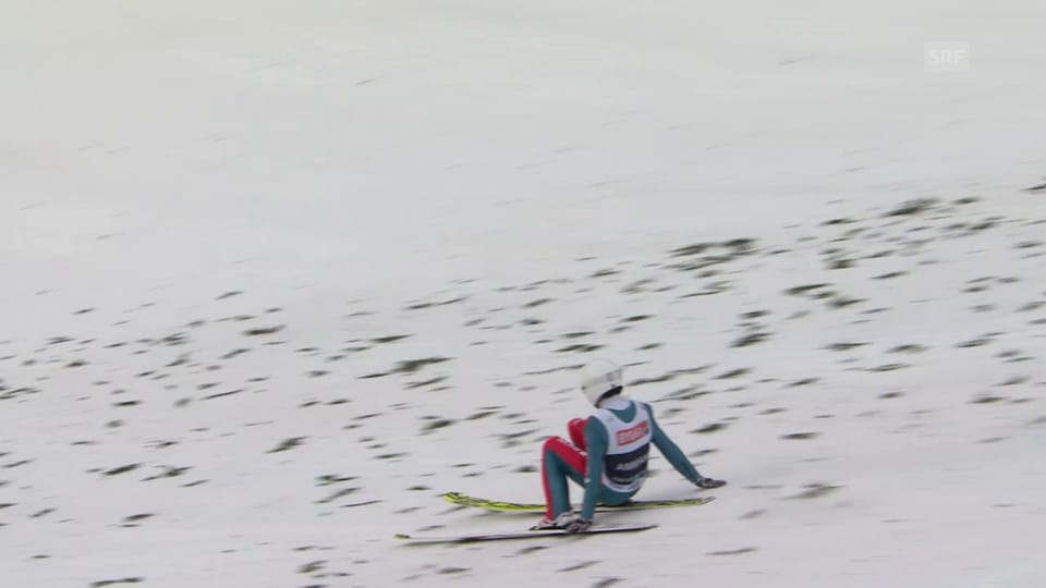 Griff in den Schnee - Simon Ammann verpasst Schweizer Rekord