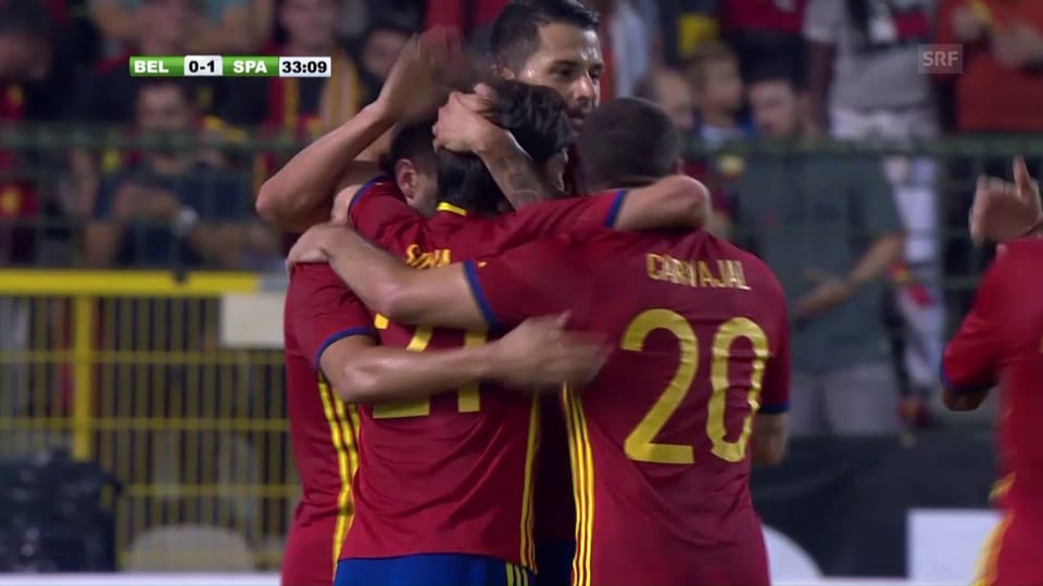 Zwei Silva-Tore lassen Spanien in Belgien jubeln