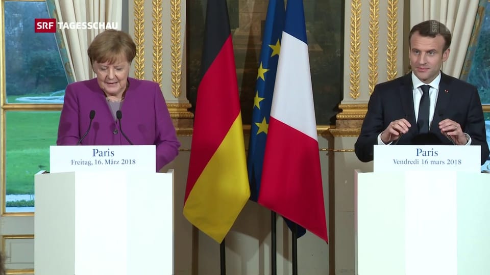 Kanzlerin Merkel bei Emmanuel Macron