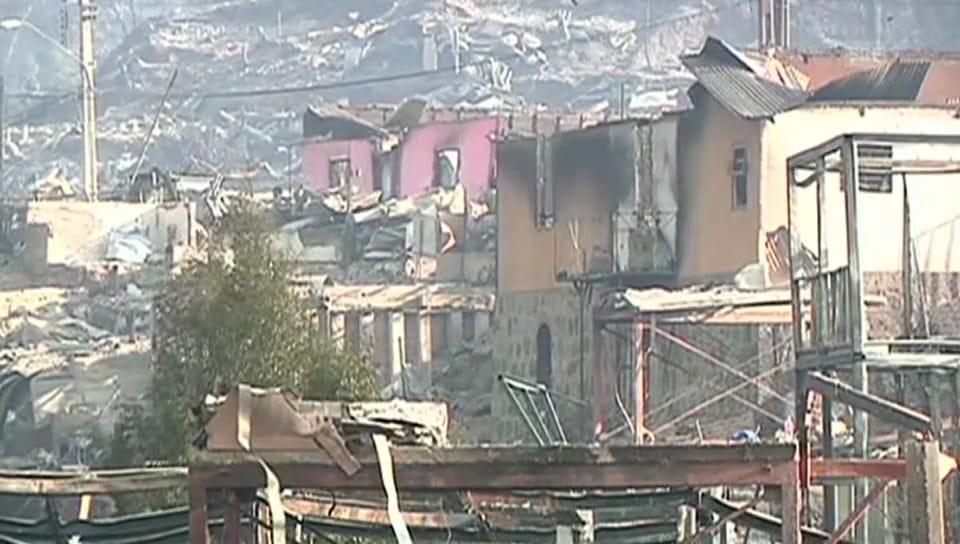 Zerstörte Stadt Valparaíso