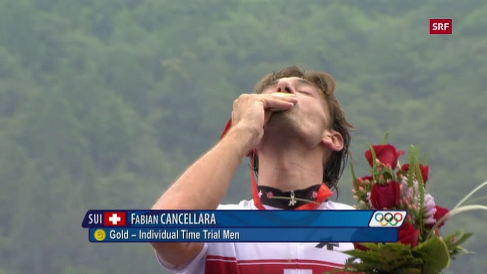 Cancellara kürt sich 2008 zum Olympiasieger im Zeitfahren