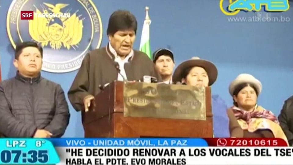 Aus dem Archiv: Zunächst hatte Morales Neuwahlen angekündigt