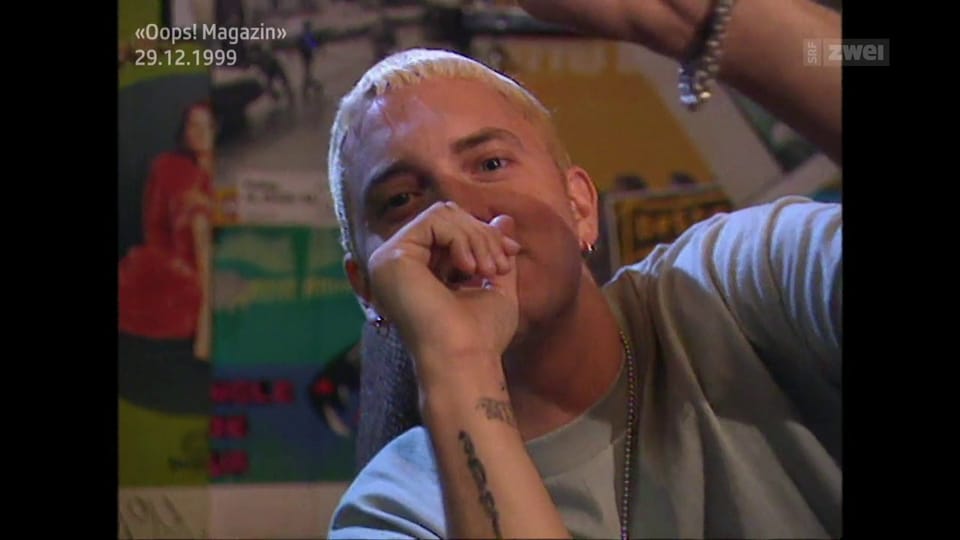 Eminem ist 1999 in der Schweiz - und bei SRF im Interview!