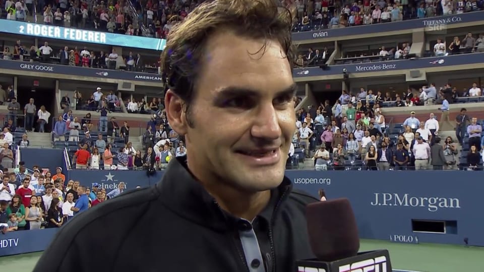 Platzinterview mit Roger Federer