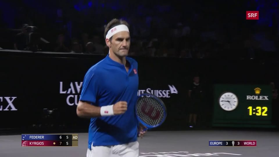 Federers Break im 2. Satz