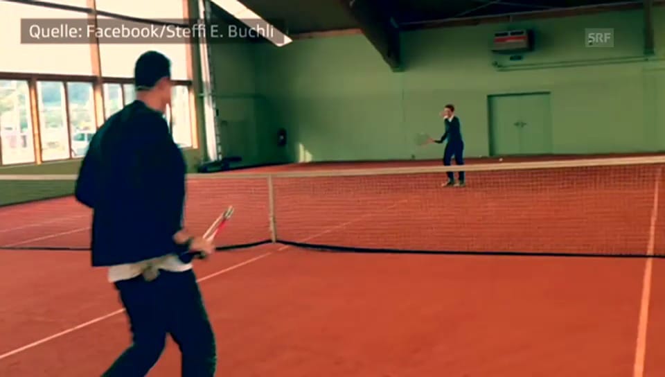 Im Tennis: Diego Benaglio gewinnt gegen Steffi Buchli