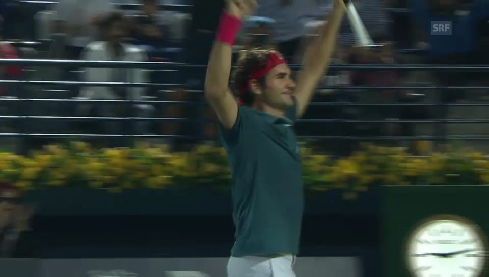 2014: Federer besiegt Berdych im Dubai-Final