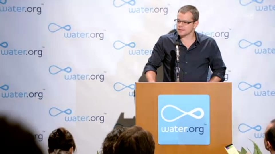 WC-Pressekonferenz von Matt Damon (Werbefilm für guten Zweck)
