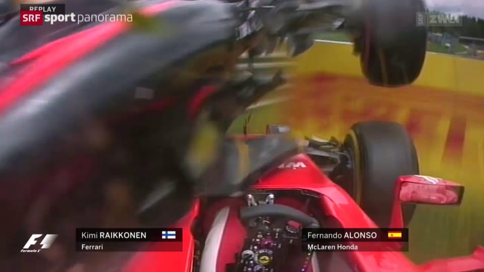 Alonso und Räikkönen stossen zusammen