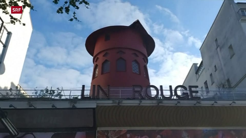Dem Moulin Rouge fehlen die Windmühlenflügel und ein Teil des Schriftzuges