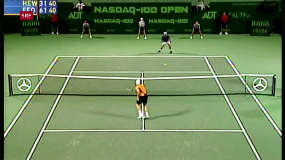 Am 30.03.2002: Federer besiegt die Weltnummer 1 Hewitt