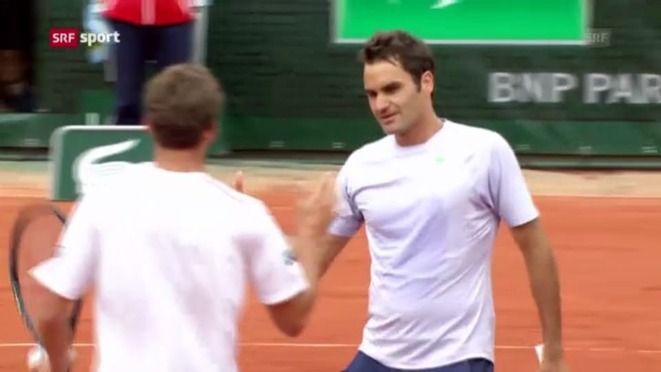 Federers Sieg gegen Carreño Busta bei den French Open 2013