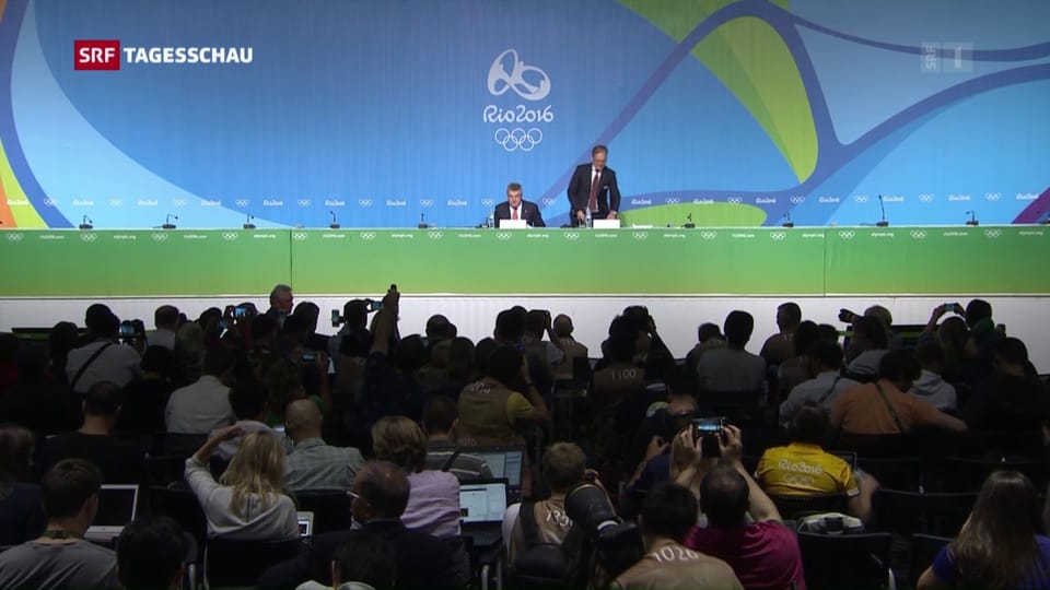 IOC-Präsident vor den Medien