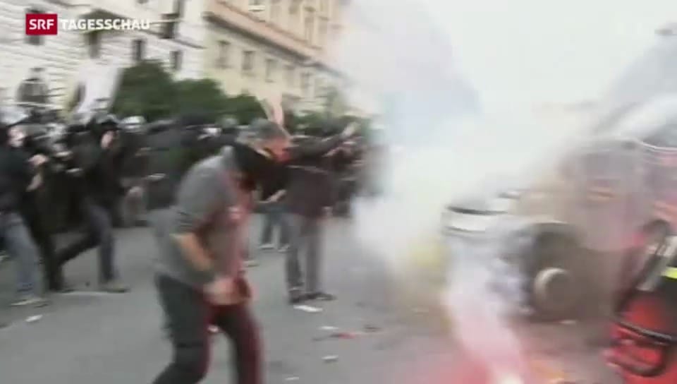 Gewalt bei Protesten in Rom