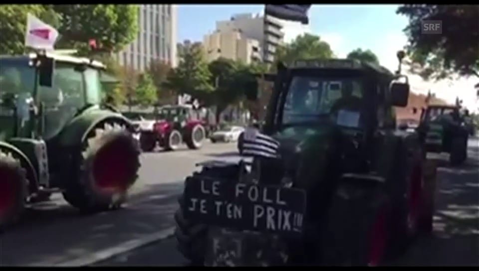 Traktor-Konvoi rollt nach Paris (unkommentiert)