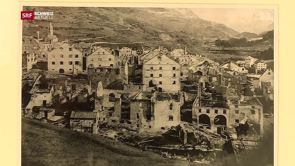 Dorf Lavin vor 150 Jahren abgebrannt