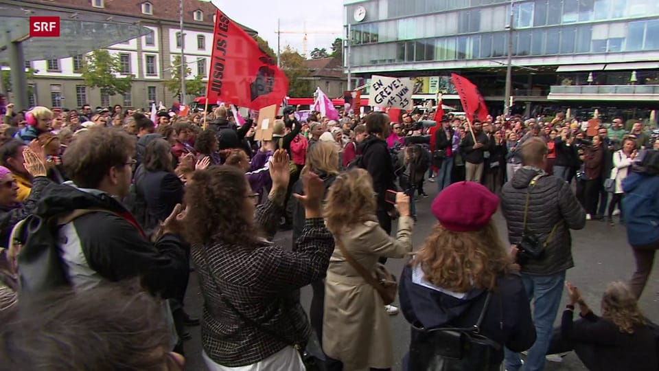 Protest in Bern nach der AHV-Reform