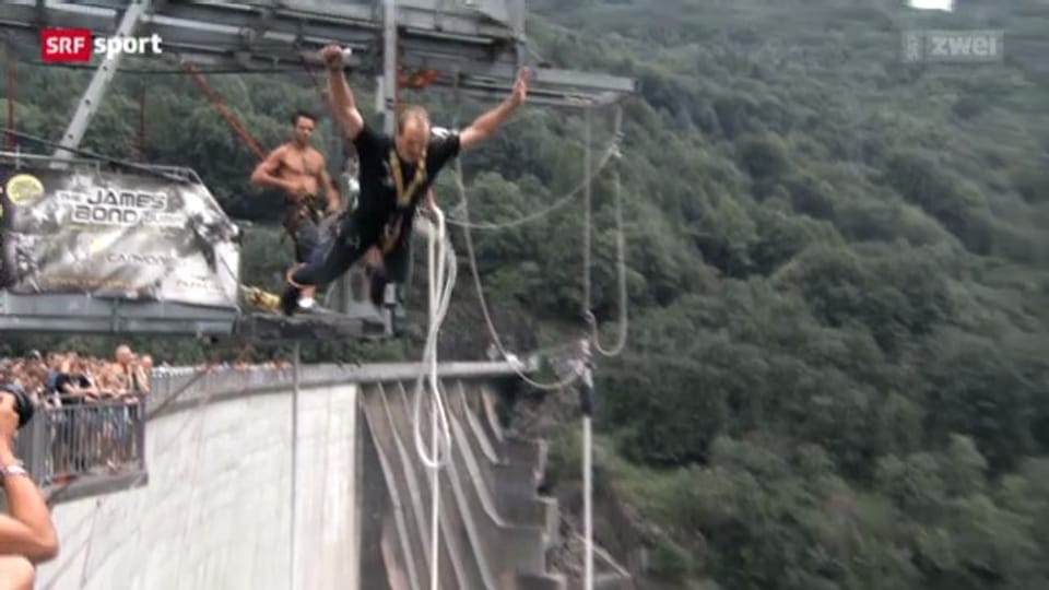 Schwingen: Bruno Gisler beim Bungee Jumping