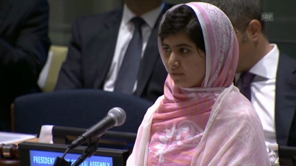 Malala mit einer kämpferischen Rede vor der UNO (Originalton)