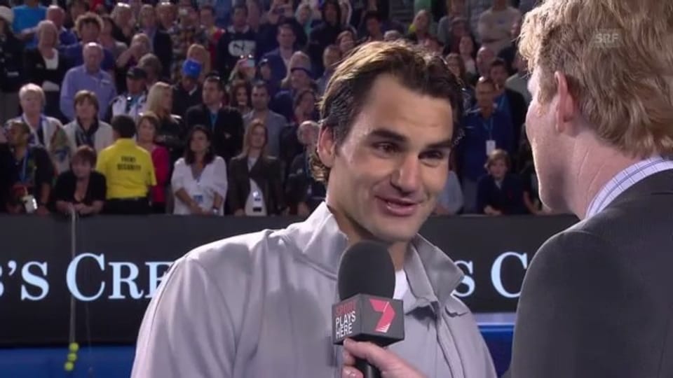 Roger Federer im Platzinterview (auf englisch)