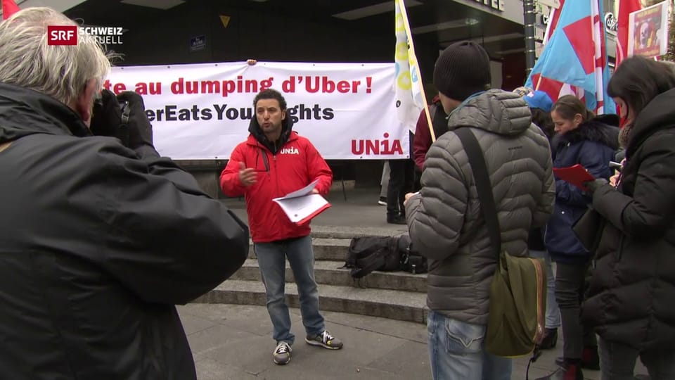 Widerstand gegen Uber Eats in Genf