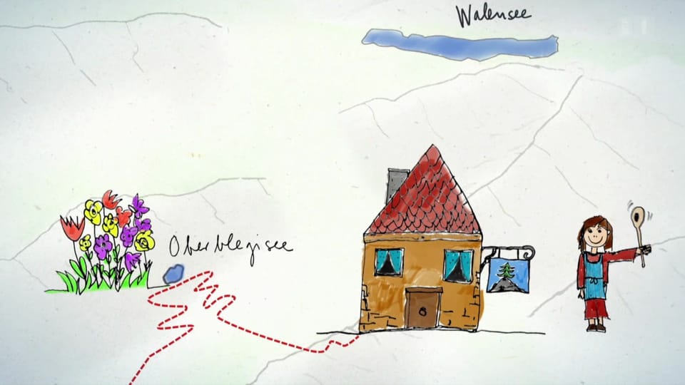Karte Tag 1 - Lintthal - Oberblegisee - Berggasthaus Tannenberg (Staffel 3, Folge 1)