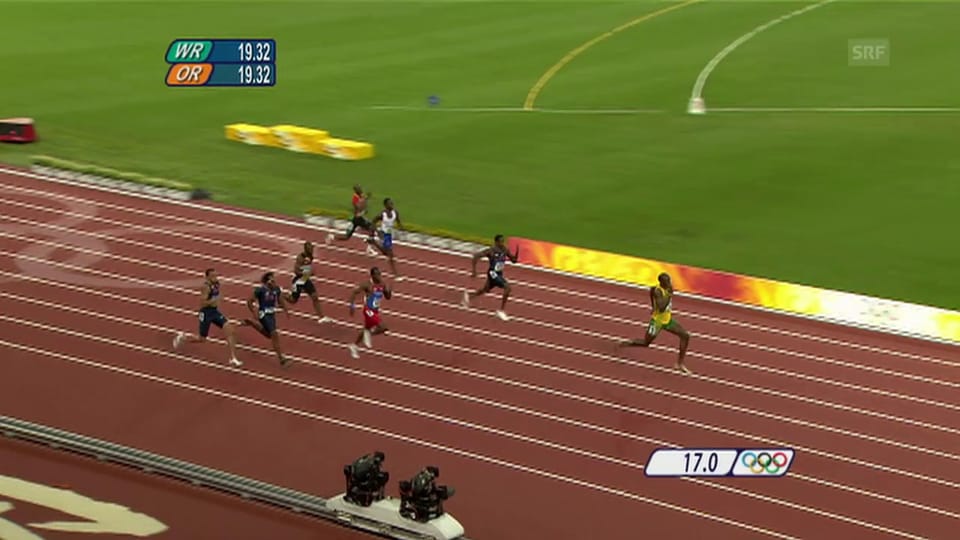 Aus dem Archiv: Bolts Olympia-Gold über 200 m 2008 in Peking