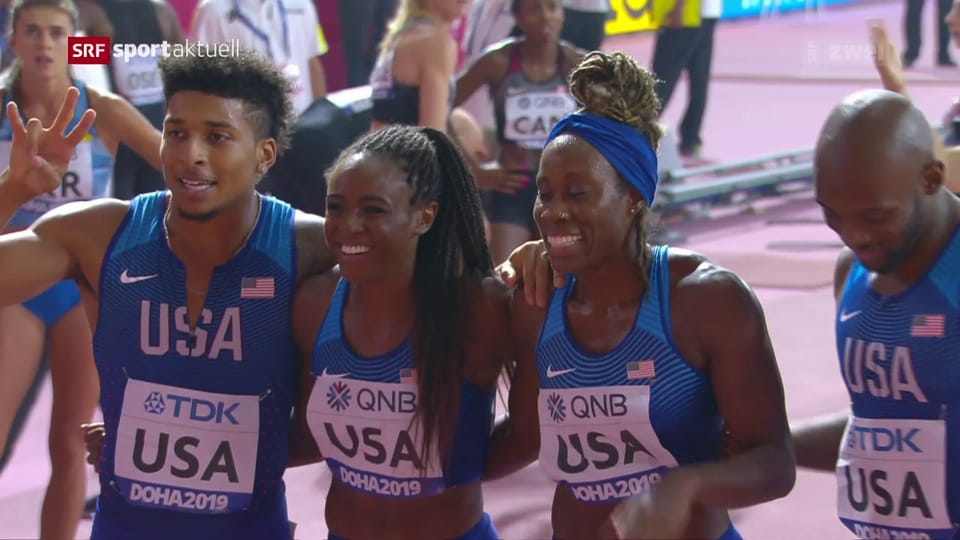 US-Mixed-Staffel läuft Weltrekord