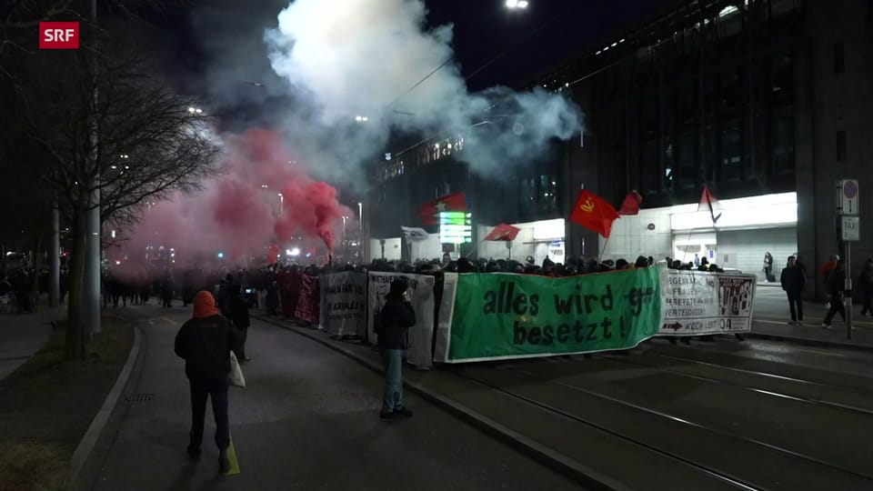 Unbewilligte Demonstration in Zürich