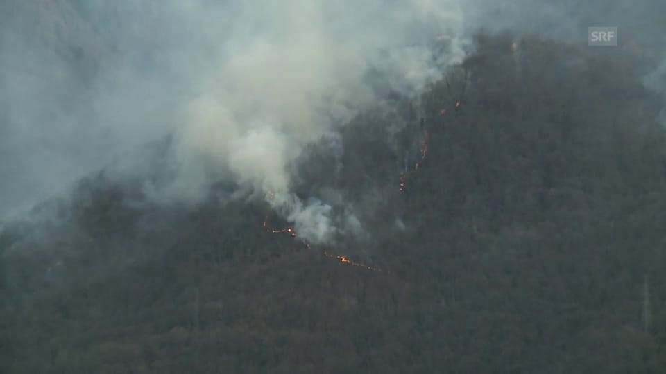 Waldbrand bei Riazzino im Tessin