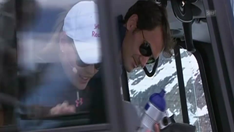 Ankunft Roger Federer und Lindsey Vonn (unkom. Video)
