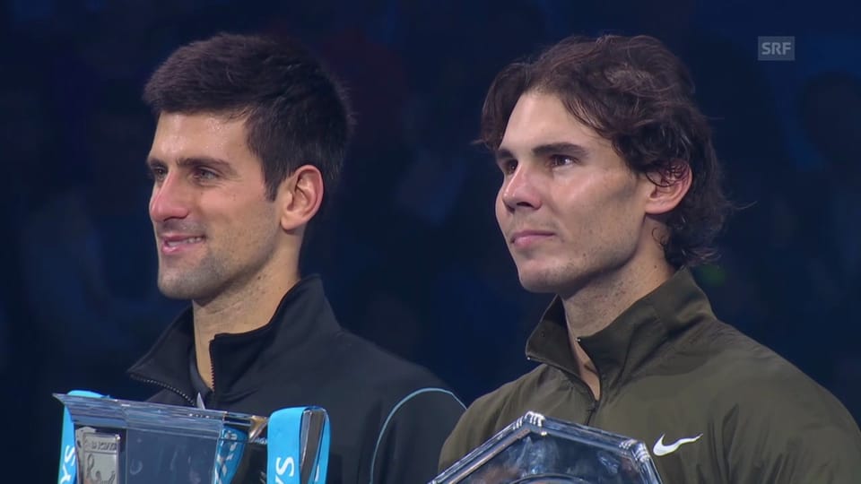 Siegerehrung und Ansprache Djokovic